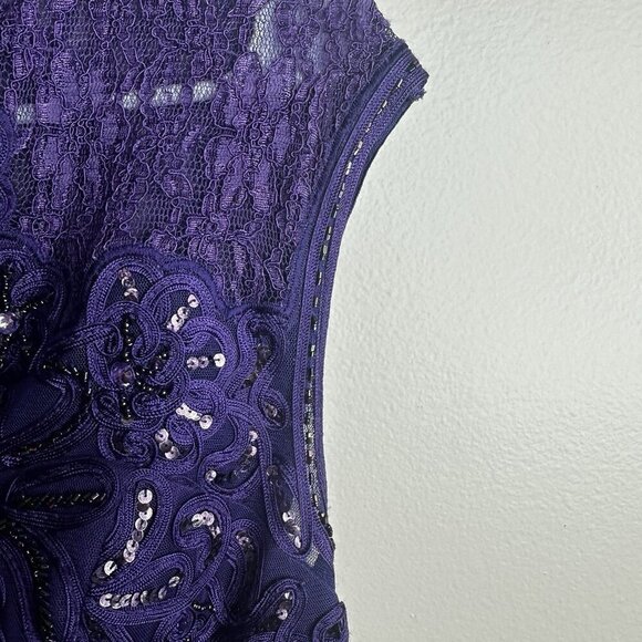 Sue Wong Nocturne Dress Size 8 Purple Beaded Corset Sequin Cocktail Goth Fairy - Picture 7 of 16